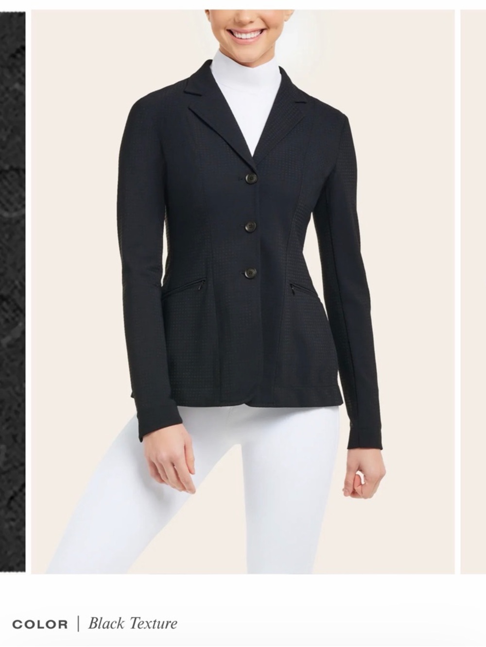 NWT RJ Classics Show Coat Sz 8R - Sonoma Ventilated in Black